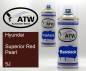 Preview: Hyundai, Superior Red Pearl, 5J: 400ml Sprühdose + 400ml Klarlack - Set, von ATW Autoteile West.